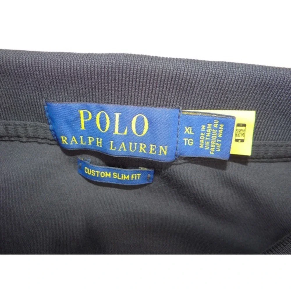 Polo Ralph Lauren Mens Custom Slim‎ Fit Polo Shirt Black XL Short Sleeve